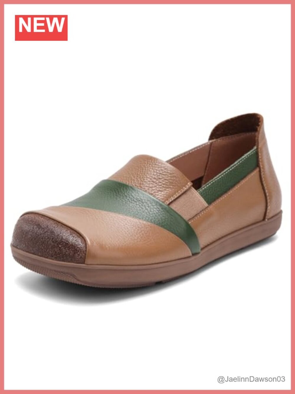 Women's Leather Loafers Cowhide Colorblock Retro Mary Jane Comfort Orthopedic
